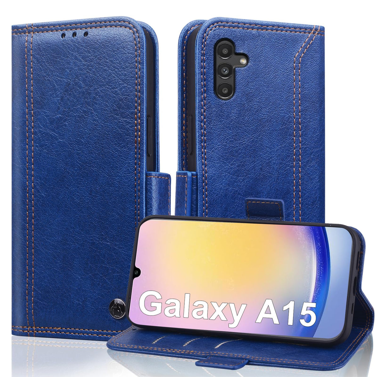Wallet Case for Samsung Galaxy A15 5G with RFID Blocking Credit Card Holder, PU Leather Folio Flip Kickstand Protective Shockproof Cover Women Men for Galaxy A15 5G Phone Case - Black - Y Files