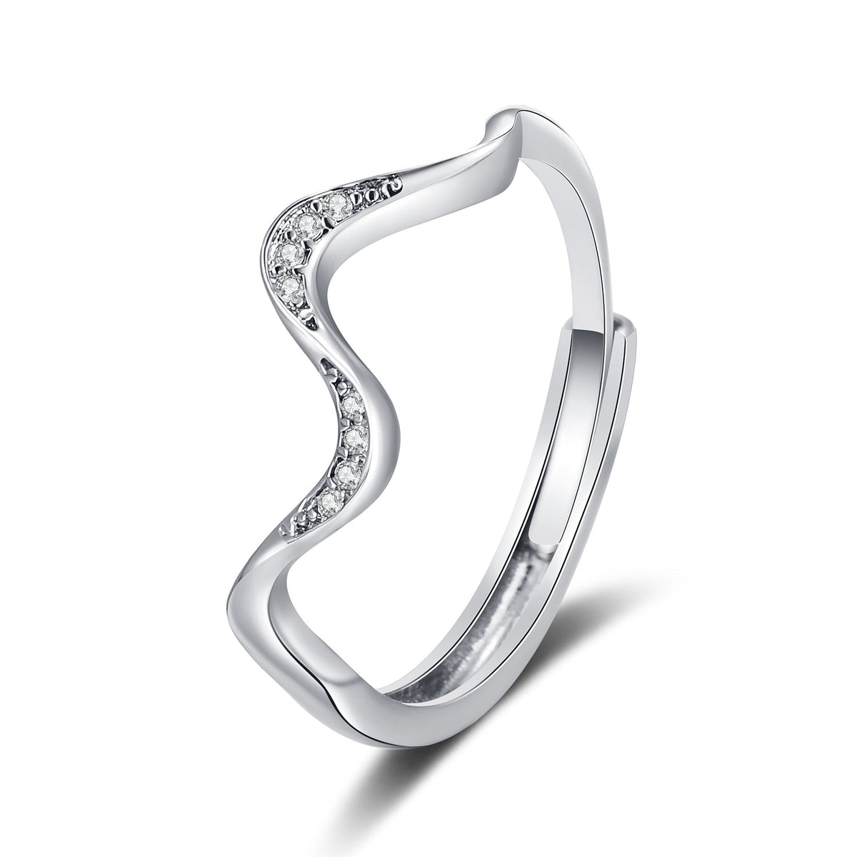 Water Wave Silver Ring in Fashion Design - Y Files