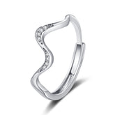 Water Wave Silver Ring in Fashion Design - Y Files
