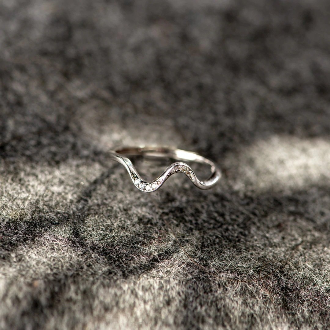 Water Wave Silver Ring in Fashion Design - Y Files