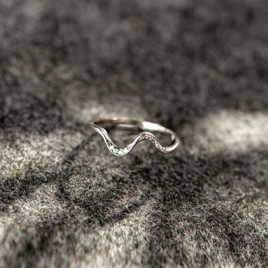 Water Wave Silver Ring in Fashion Design - Y Files